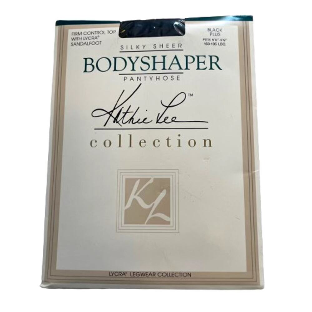 Kathy Lee Silky Sheer Black Body Shaper Plus Pantyhose